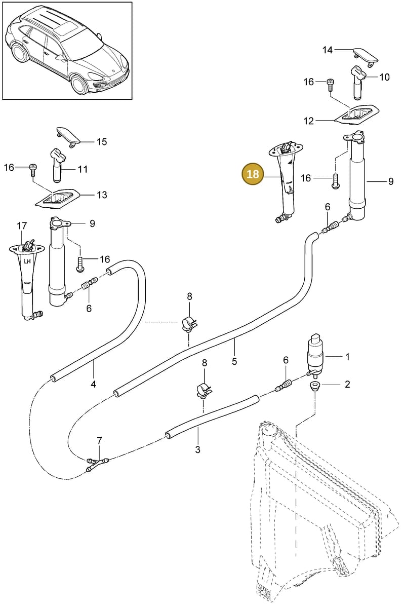 95862816220 — Porsche Cayenne (2010-2018) diagram p37904020, position 18