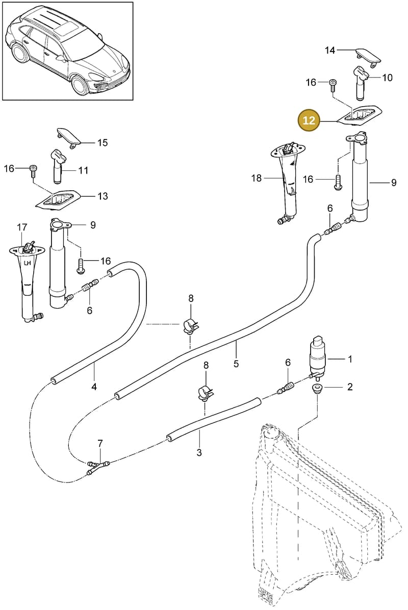 95862818500 — Porsche Cayenne (2010-2018) diagram p37904020, position 12