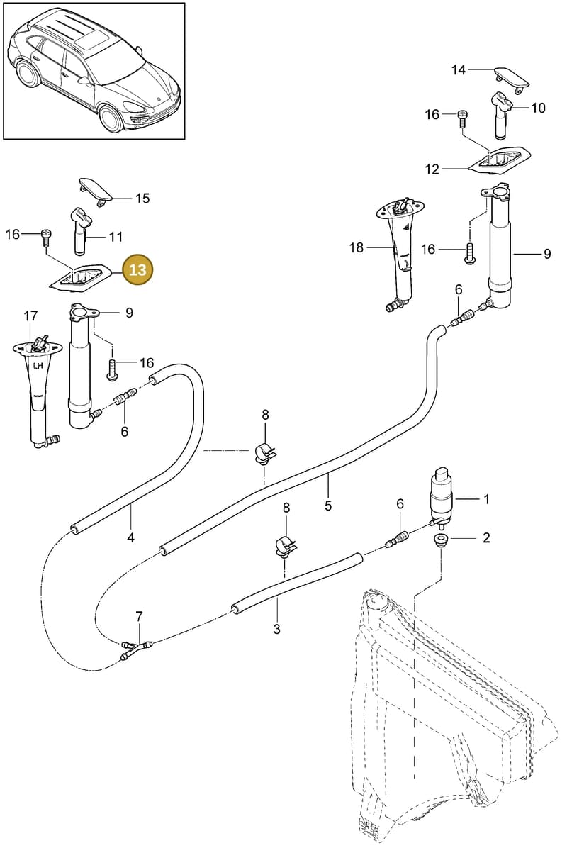 95862818600 — Porsche Cayenne (2010-2018) diagram p37904020, position 13