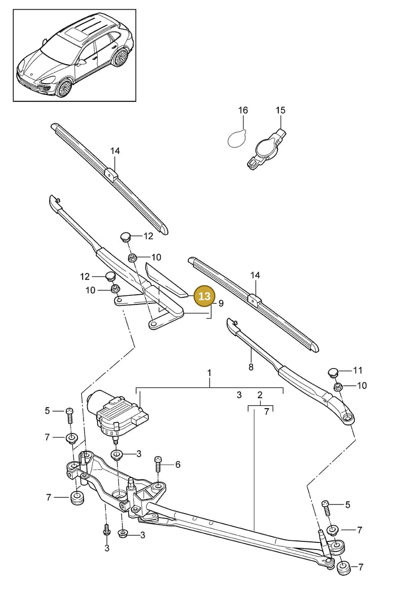 95862830900 — Porsche Cayenne (2010-2018) diagram p37904000, position 13