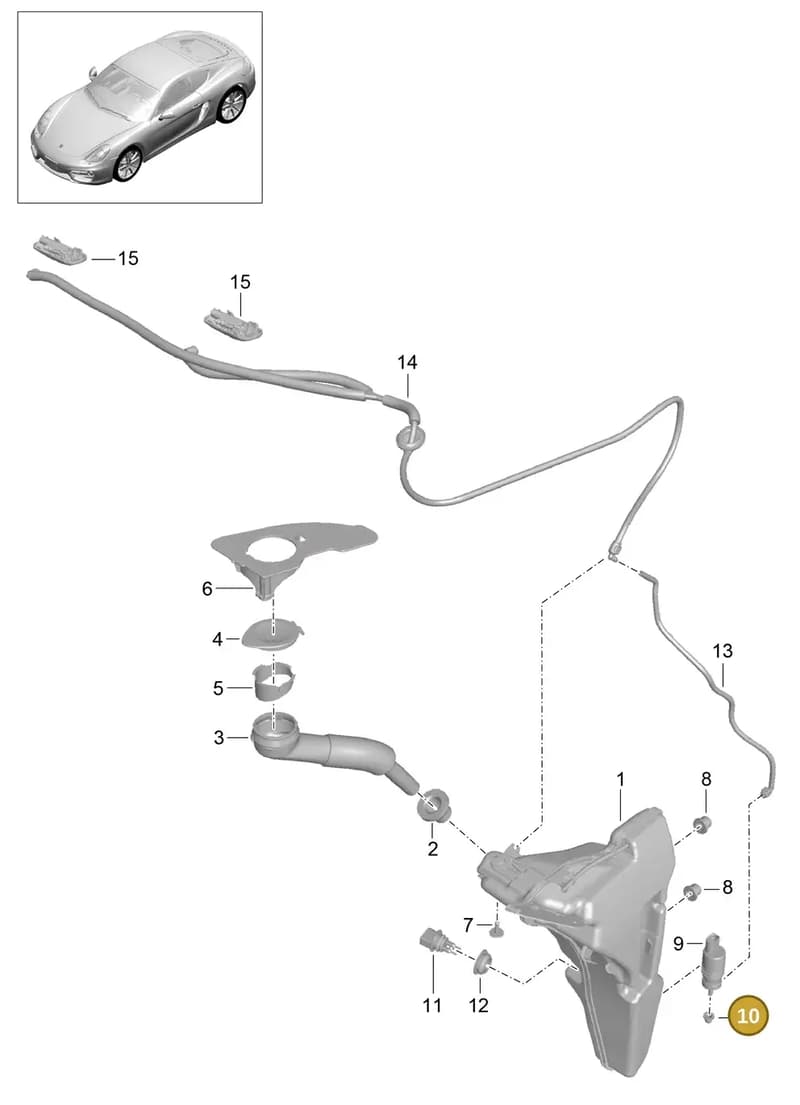 95862871200 — Porsche Cayman (2013-2016) diagram p40904010, position 10