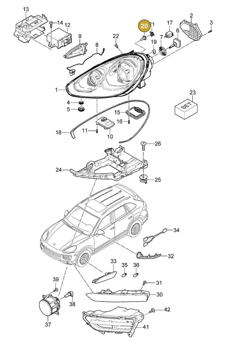 95863116500 — Porsche Cayenne (2010-2018) diagram p37905000, position 20
