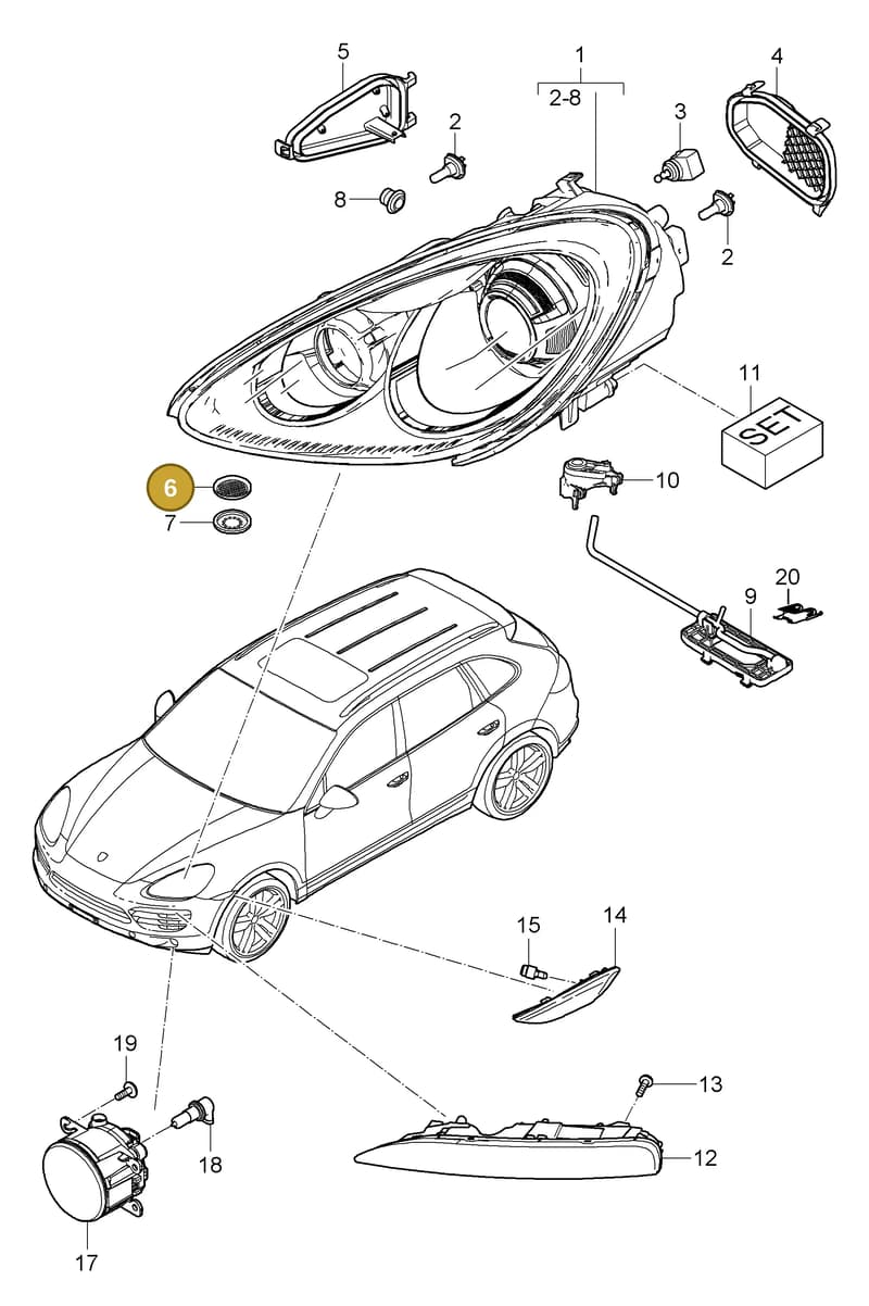 95863121800 — Porsche Cayenne (2010-2018) diagram p37905000, position 6