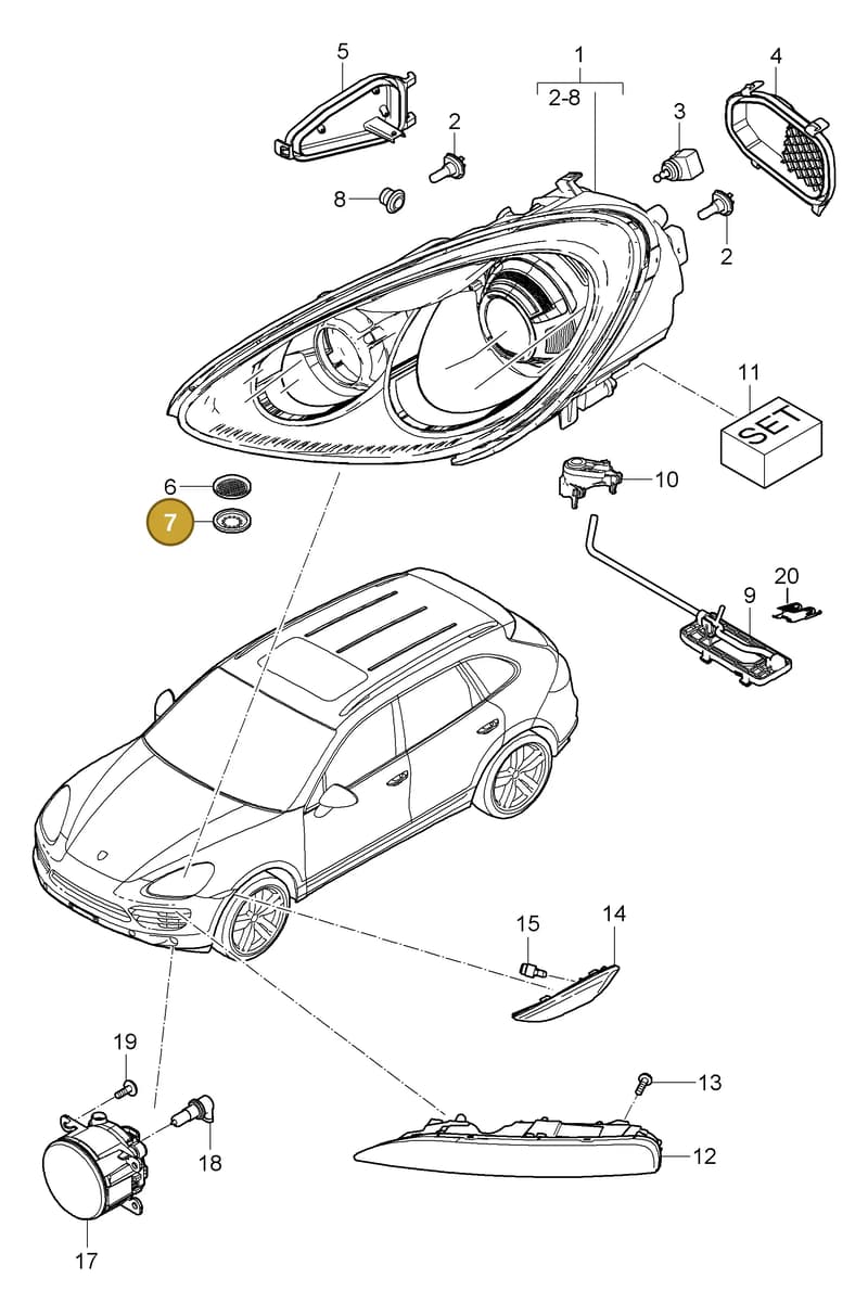 95863166901 — Porsche Cayenne (2010-2018) diagram p37905000, position 7