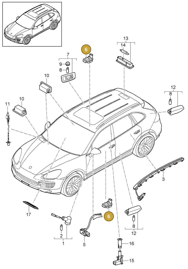 95863214500 — Porsche Cayenne (2010-2018) diagram p37903002, position 6