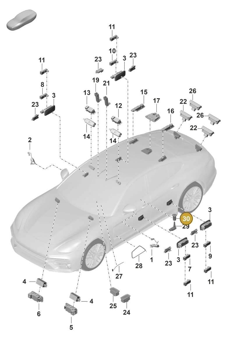 958632242011E0 — Porsche Panamera (2020-2023) diagram p58903005, position 30