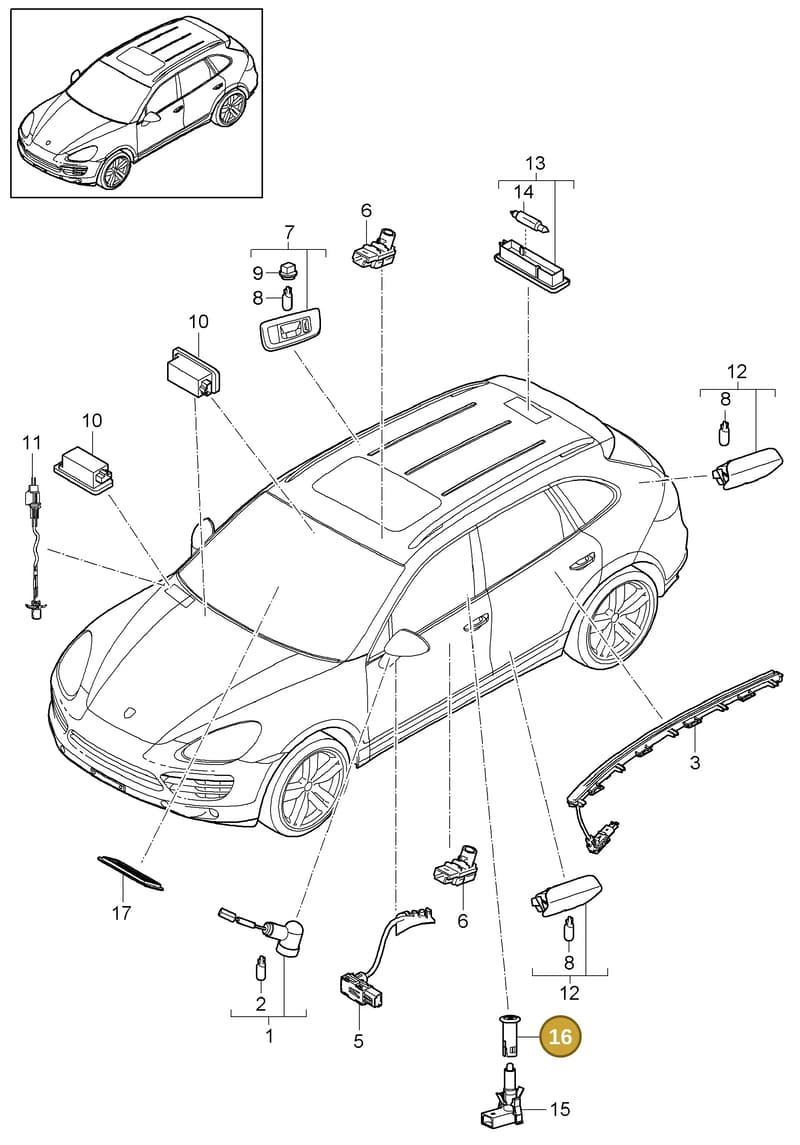 958632242017N0 — Porsche Cayenne (2010-2018) diagram p37903002, position 16