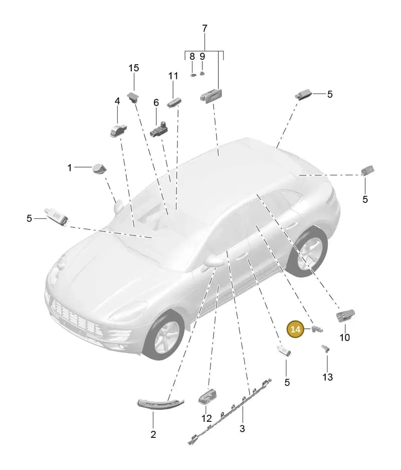 958632242017N0 — Porsche Macan (2013-2018) diagram p44903004, position 14
