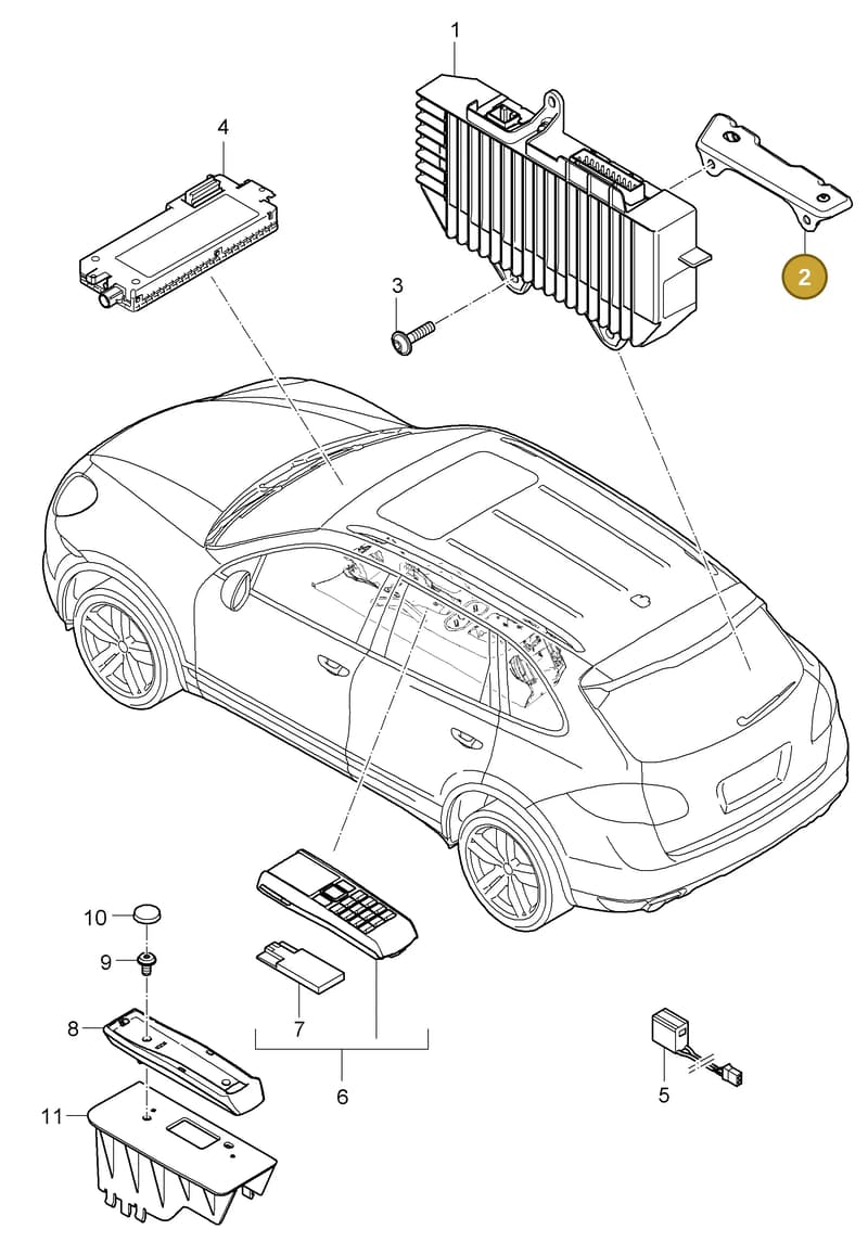 95864522500 — Porsche Cayenne (2010-2018) diagram p37911010, position 2