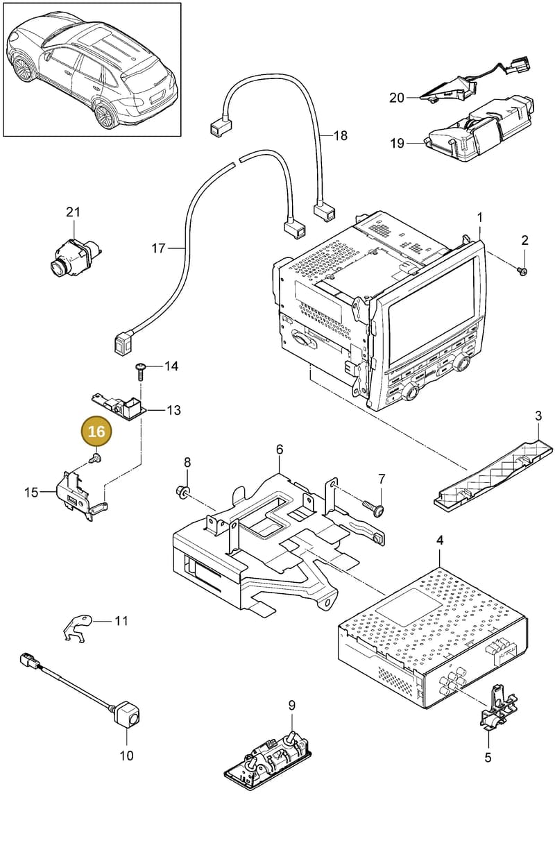 95864529021 — Porsche Cayenne (2010-2018) diagram p37911000, position 16
