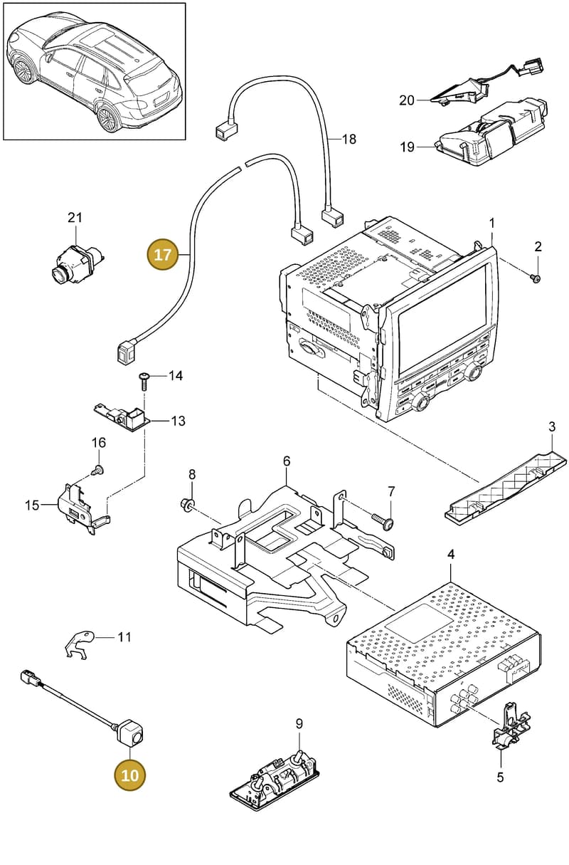 95864529100 — Porsche Cayenne (2010-2018) diagram p37911000, position 10+17