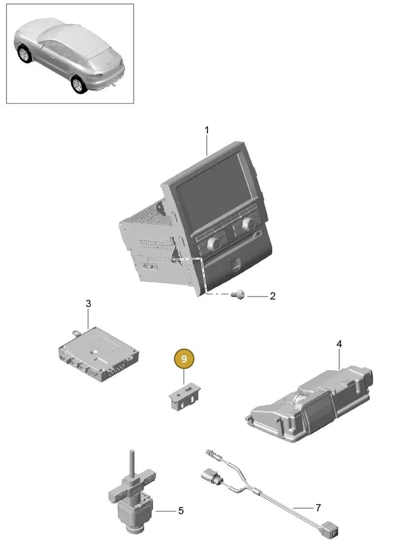 95864529100 — Porsche Macan (2013-2018) diagram p44911000, position 9+8