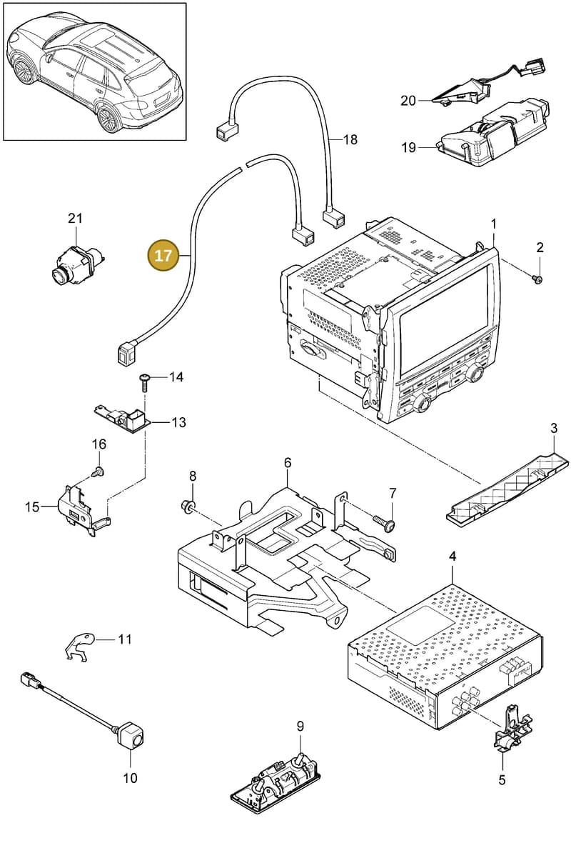 95864720305 — Porsche Cayenne (2010-2018) diagram p37911000, position 17+31