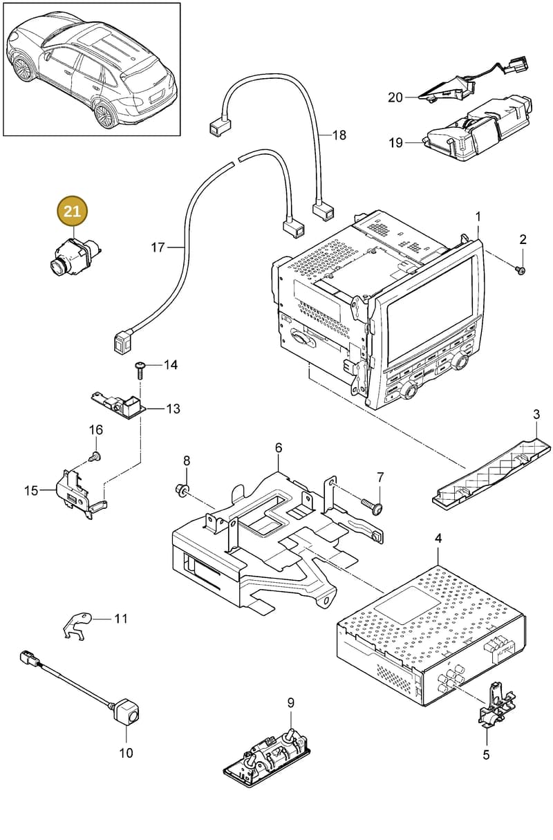 95864720307 — Porsche Cayenne (2010-2018) diagram p37911000, position 21