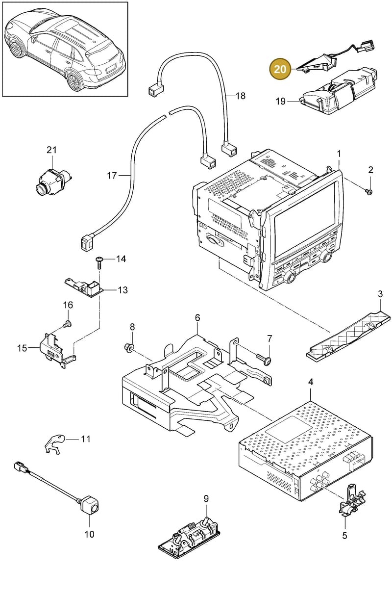95864720700 — Porsche Cayenne (2010-2018) diagram p37911000, position 20+12
