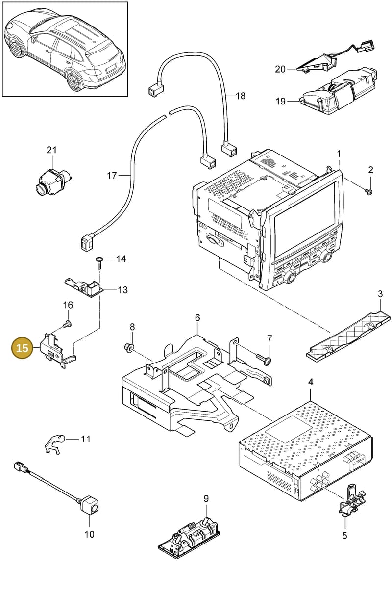 95864720805 — Porsche Cayenne (2010-2018) diagram p37911000, position 15