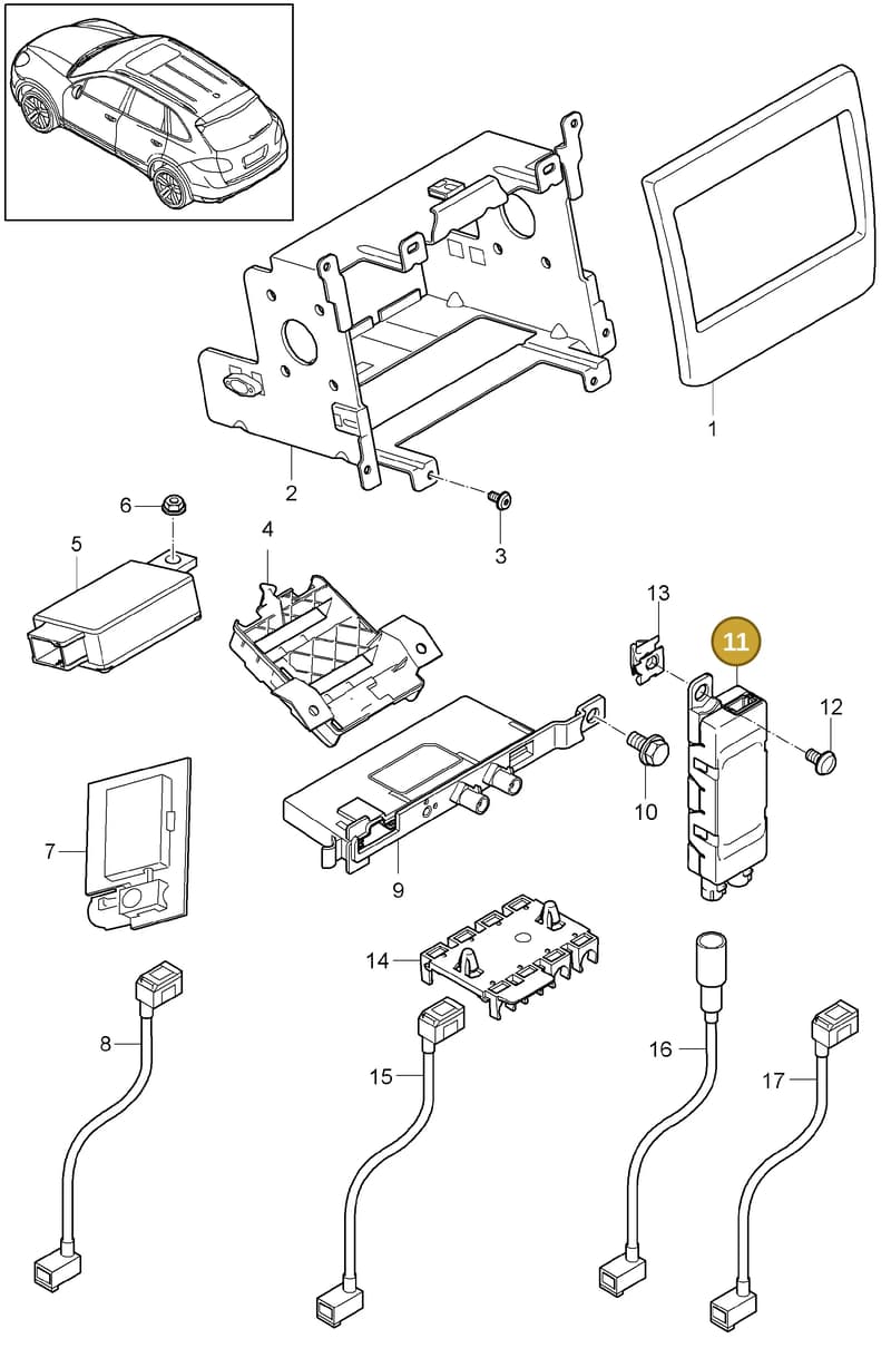 95864731800 — Porsche Cayenne (2010-2018) diagram p37911002, position 11