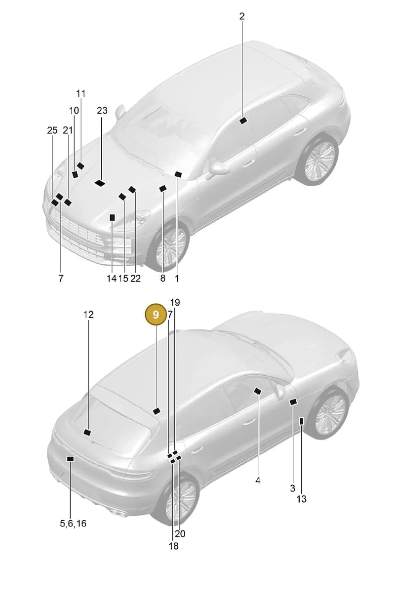 95870111900 — Porsche Macan (2018-2022) diagram p52003000, position 9