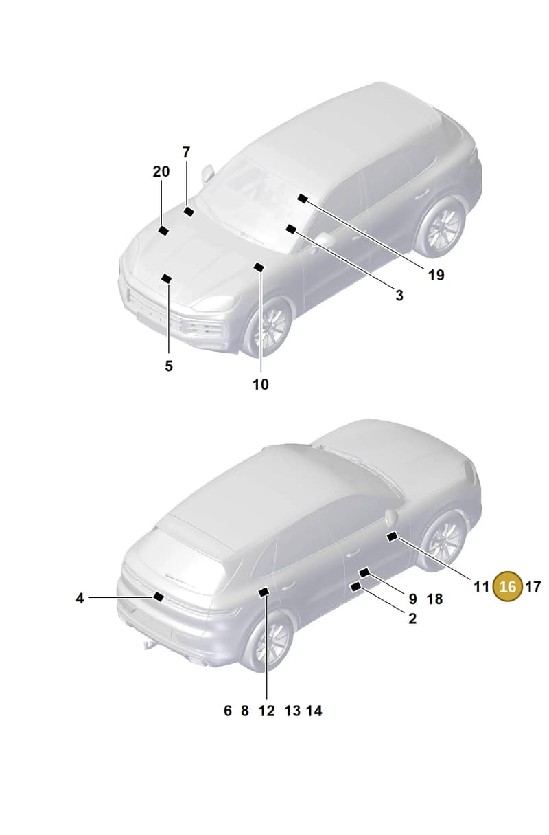 95870111900 — Porsche Cayenne Coupe (2023-2023) diagram p60003100, position 16