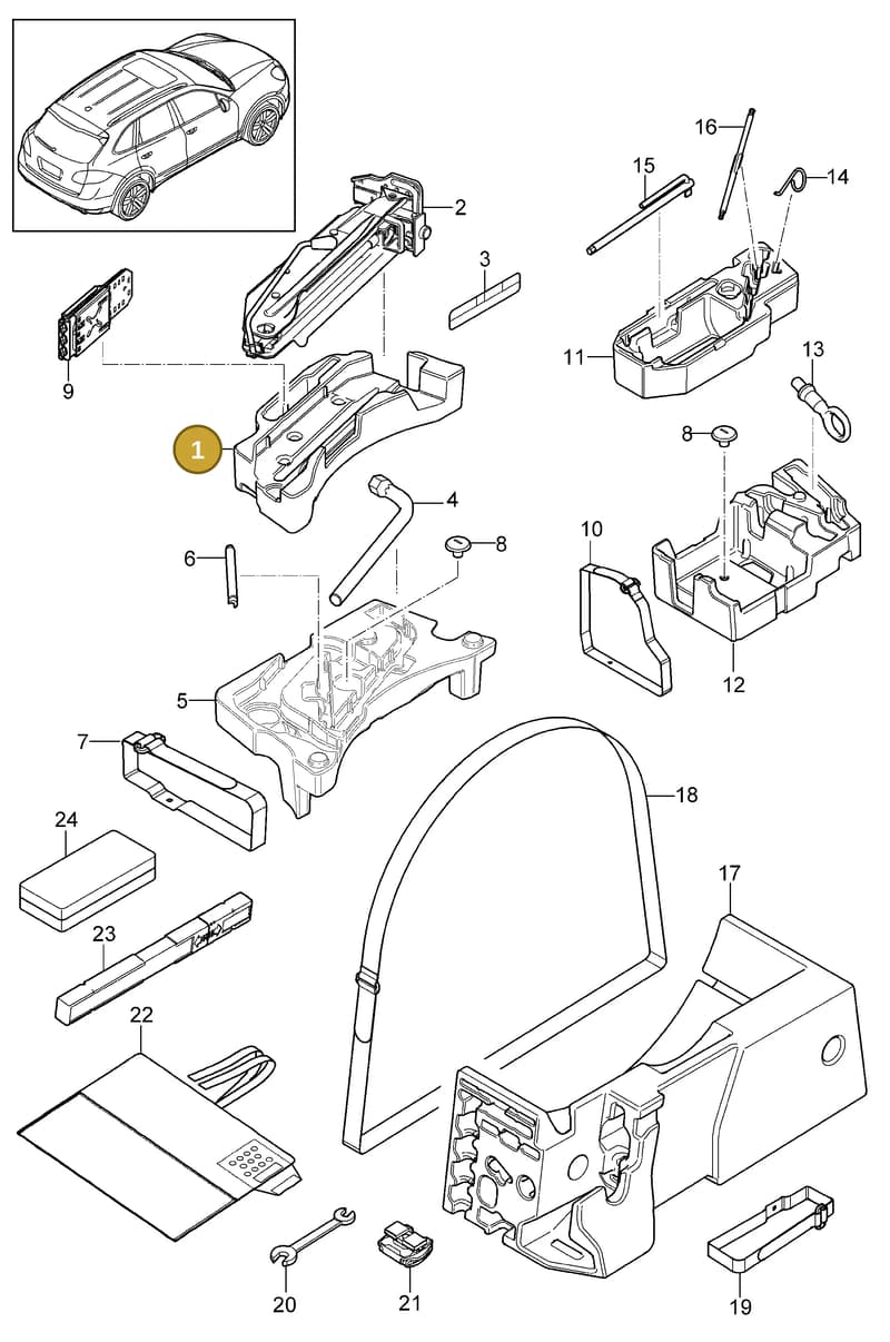 95870129720 — Porsche Cayenne (2010-2018) diagram p37001000, position 1