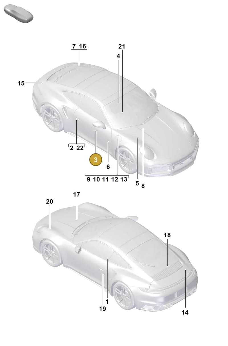 95870142110 — Porsche 911 (2020-2022) diagram p57003000, position 3
