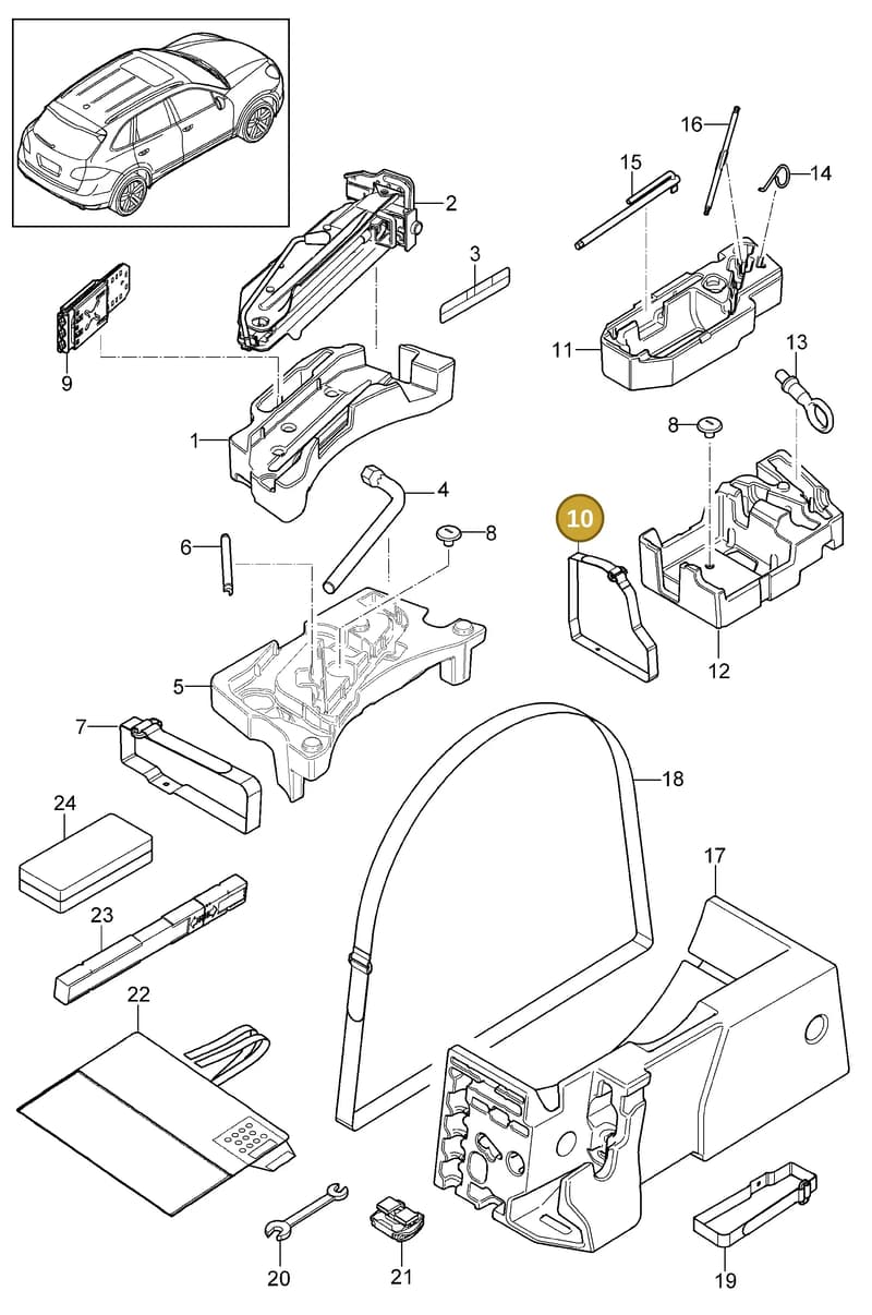 95870143500 — Porsche Cayenne (2010-2018) diagram p37001000, position 10