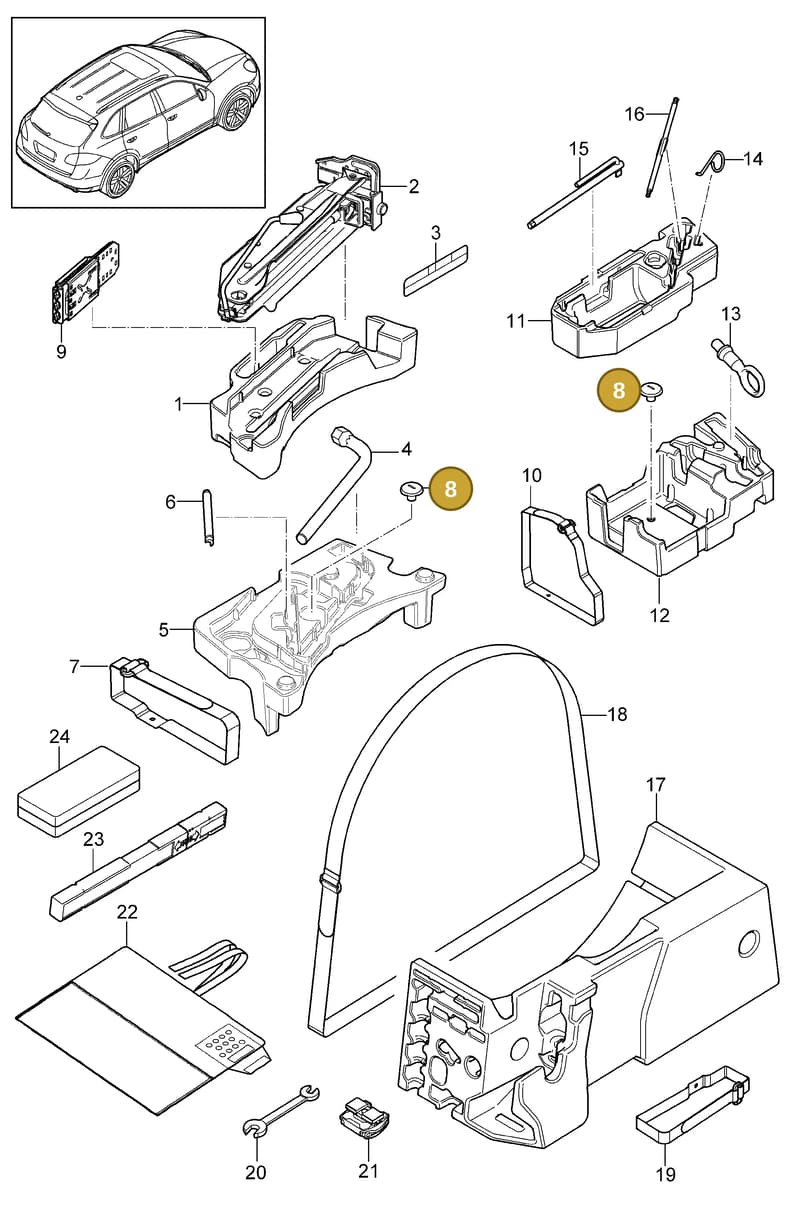 95870167621 — Porsche Cayenne (2010-2018) diagram p37001000, position 8