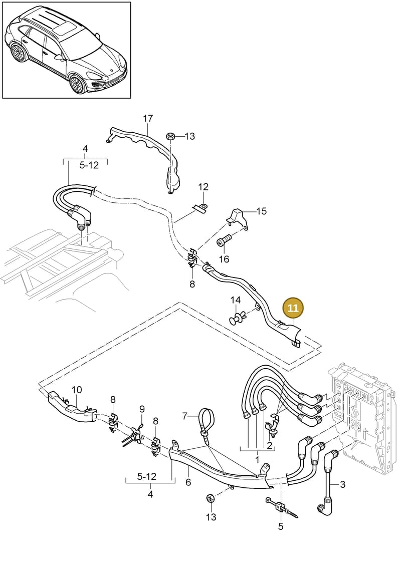 95870167810 — Porsche Cayenne (2010-2018) diagram p37901030, position 11