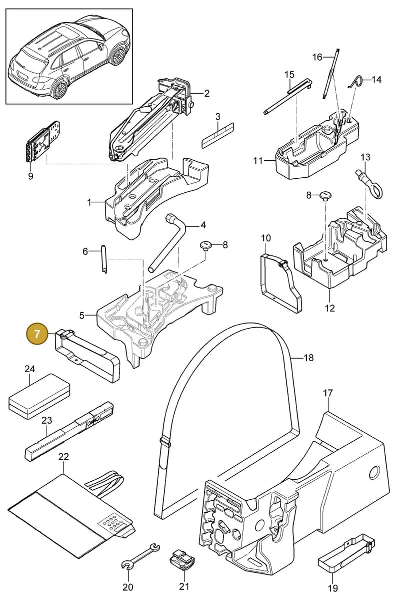 95872111100 — Porsche Cayenne (2010-2018) diagram p37001000, position 7