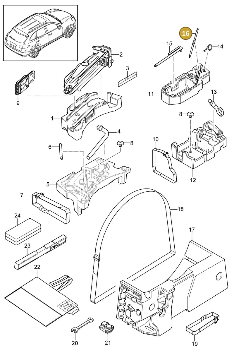 95872113505 — Porsche Cayenne (2010-2018) diagram p37001000, position 16