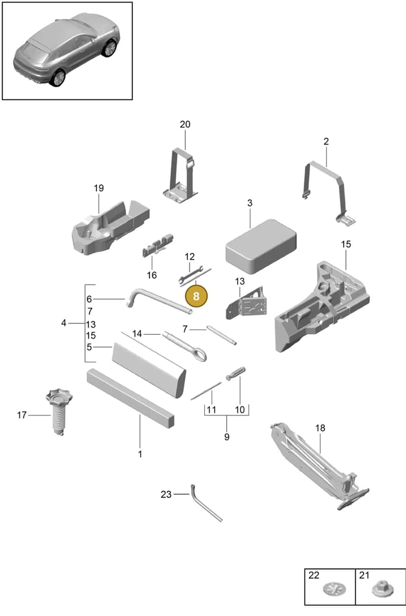 95872113505 — Porsche Macan (2018-2022) diagram p52001000, position 8