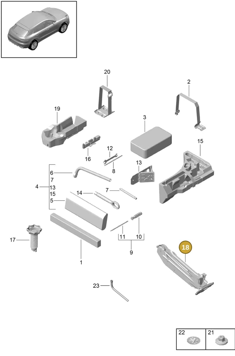 95872121101 — Porsche Macan (2018-2022) diagram p52001000, position 18