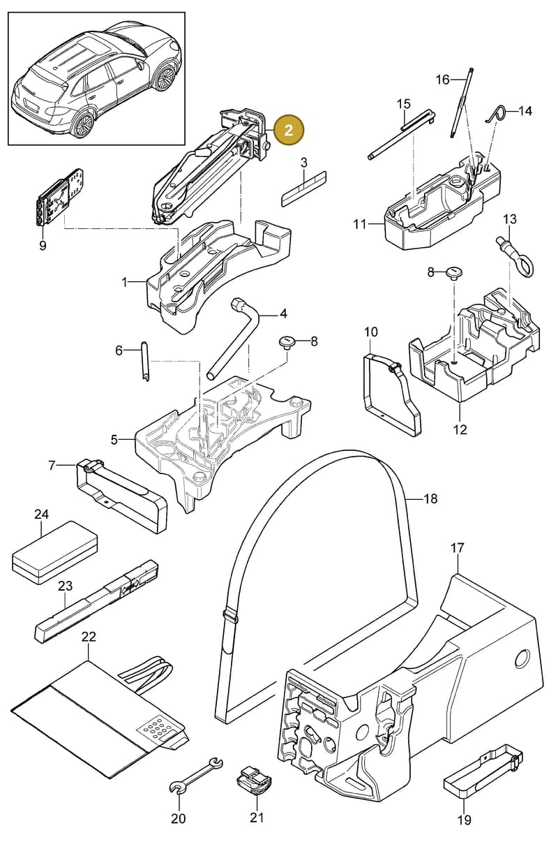 95872121106 — Porsche Cayenne (2010-2018) diagram p37001000, position 2
