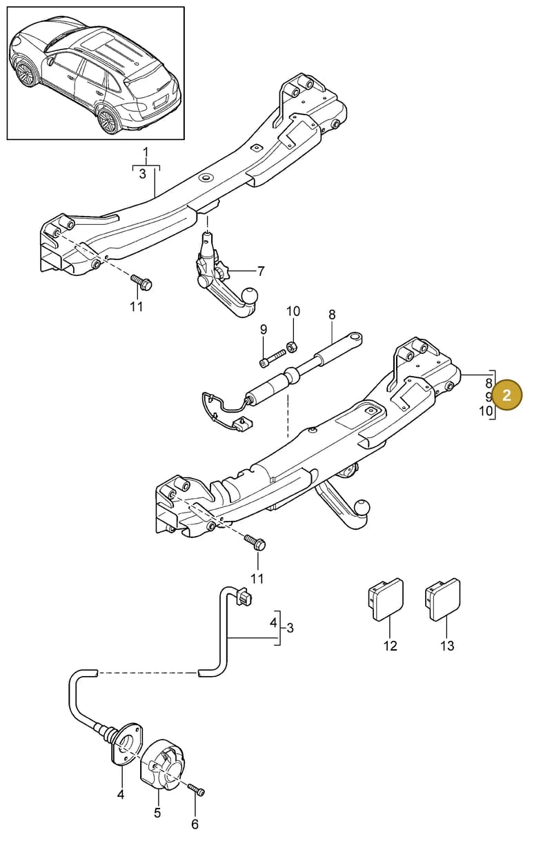 95872200520 — Porsche Cayenne (2010-2018) diagram p37002000, position 2