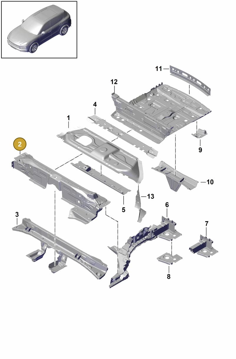 95880208100GRV — Porsche Cayenne (2017-2023) diagram p51801030, position 2