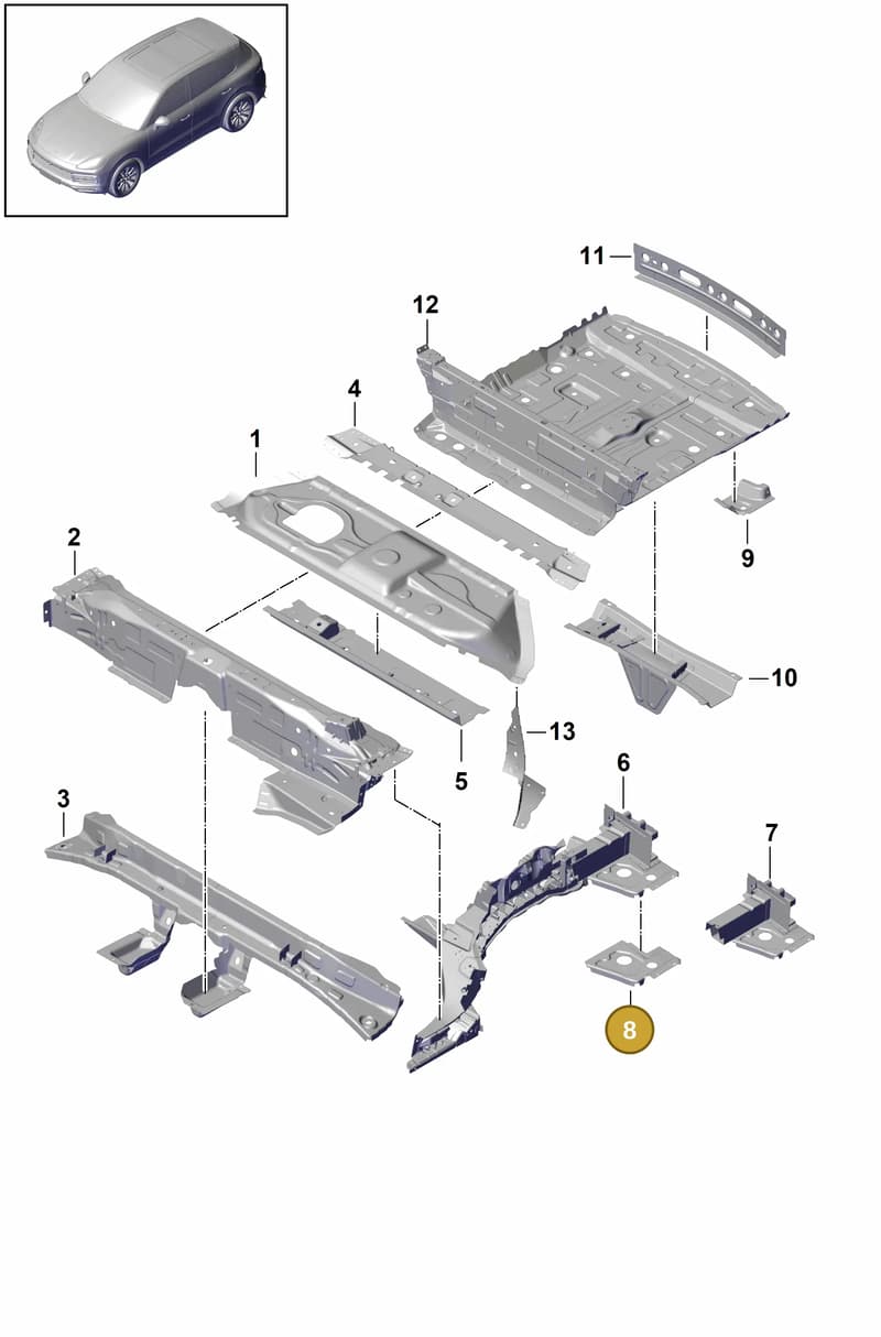95880209100GRV — Porsche Cayenne (2017-2023) diagram p51801030, position 8