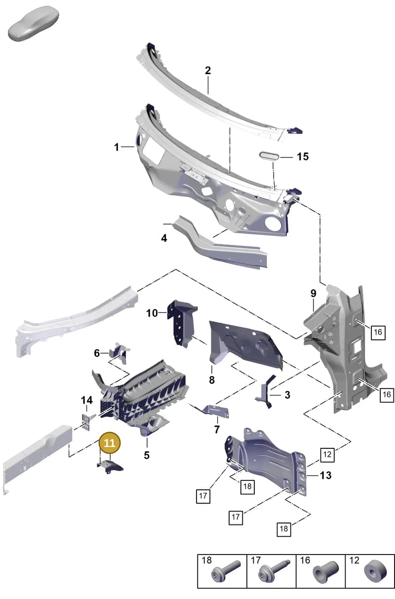 95880364700GRV — Porsche Cayenne Hybrid Coupe (2023-) diagram p60801100, position 11