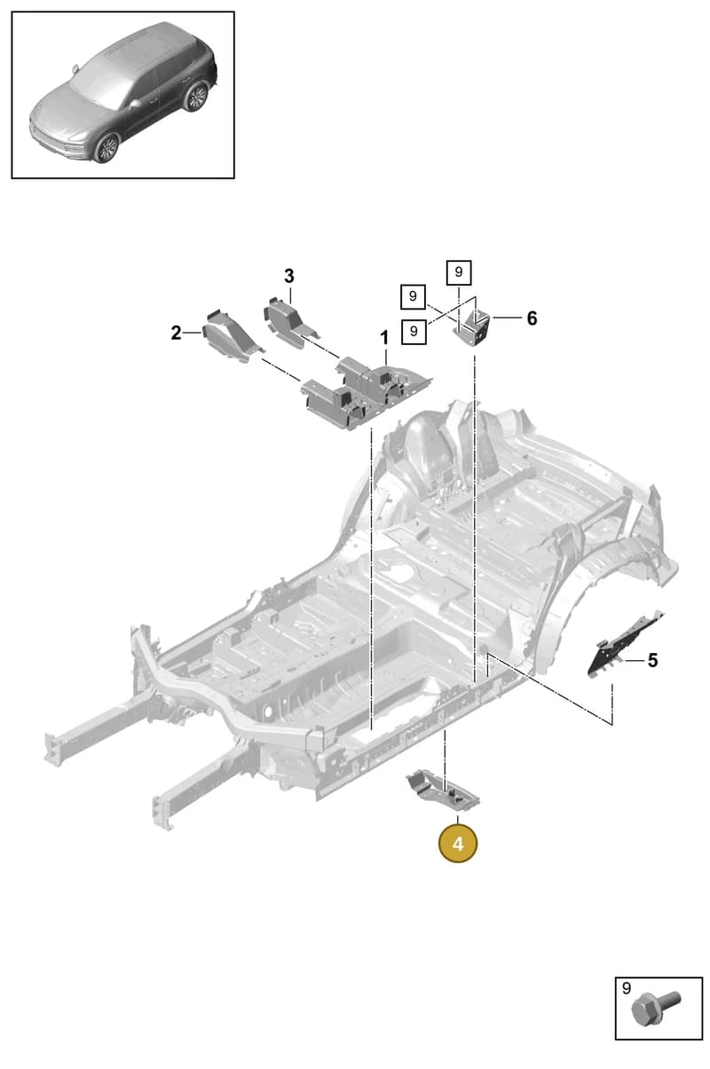 95880369000GRV — Porsche Cayenne (2017-2023) diagram p51801020, position 4