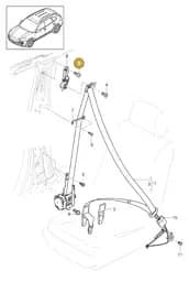 95880374000YLZ Porsche Belt Latch (Satin Black YLZ)