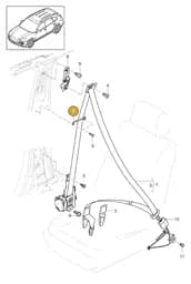 95880375300QVZ Porsche Belt Latch (Satin Black QVZ)