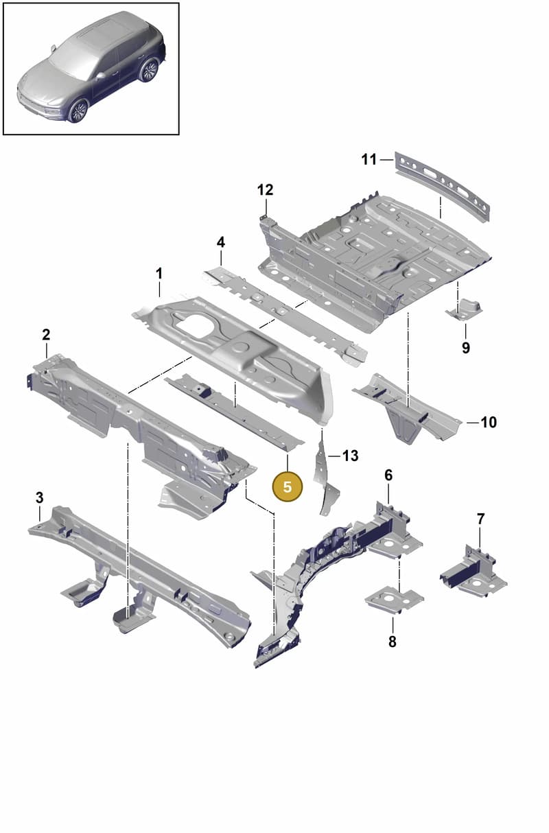 95880447000GRV — Porsche Cayenne (2017-2023) diagram p51801030, position 5