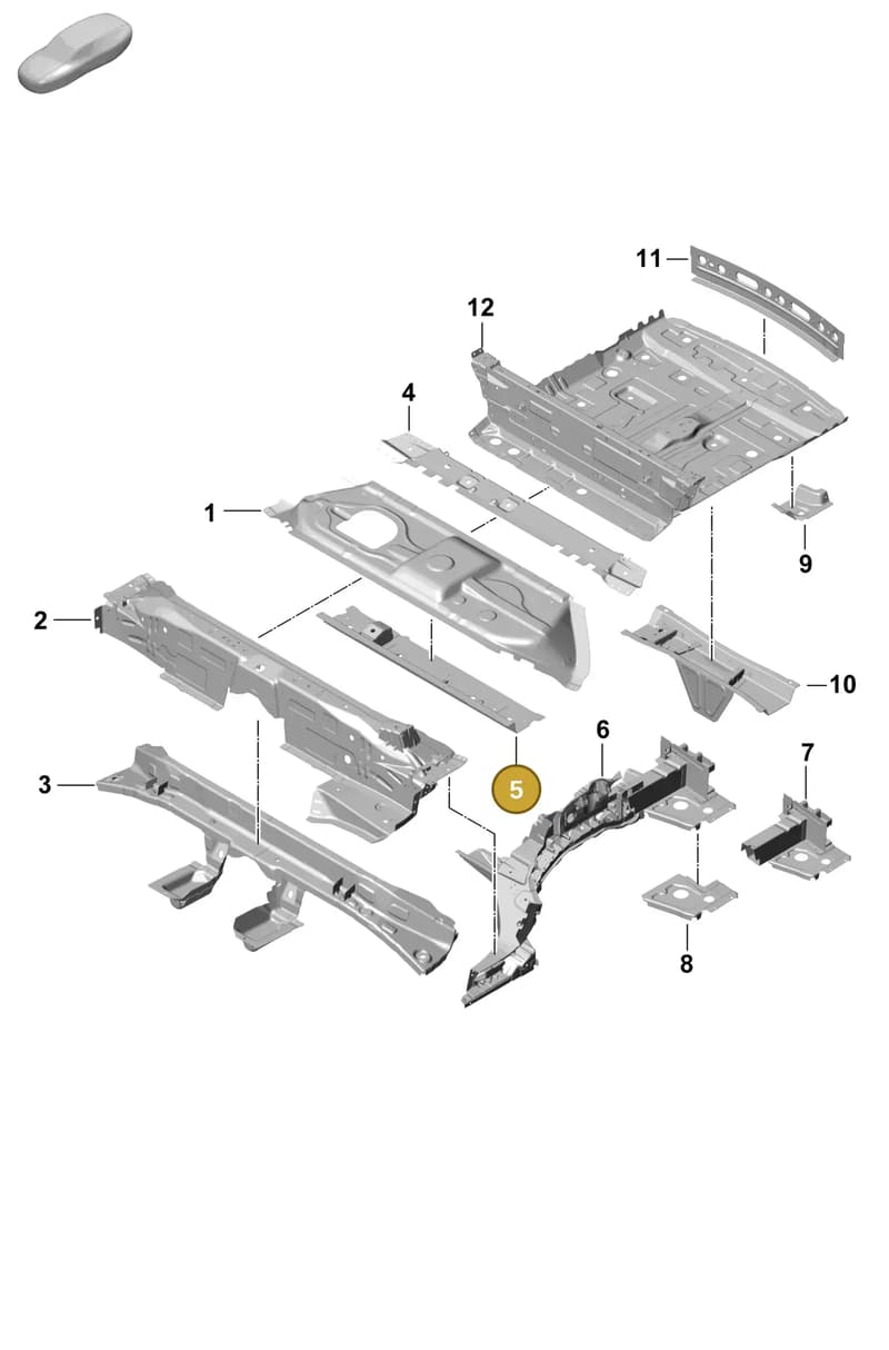 95880447000GRV — Porsche Cayenne Hybrid Coupe (2023-) diagram p60801250, position 5