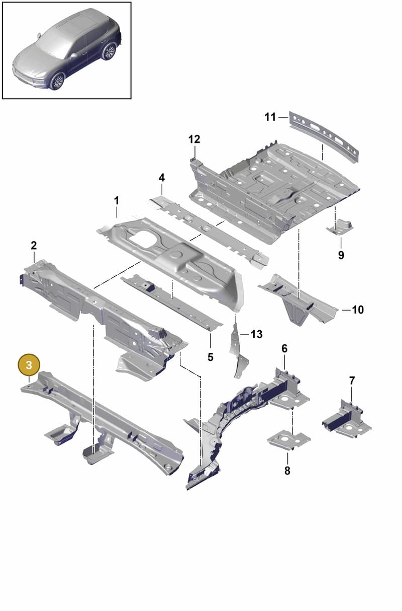 95880477300GRV — Porsche Cayenne (2017-2023) diagram p51801030, position 3