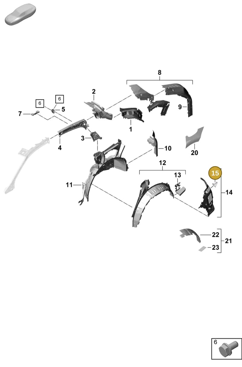 95880908100GRV — Porsche Cayenne Hybrid Coupe (2023-) diagram p60801540, position 15