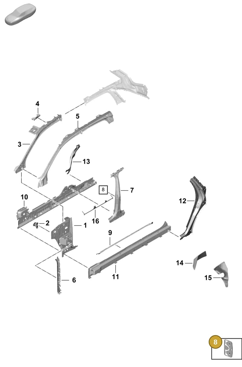 95880923700GRV — Porsche Cayenne Hybrid Coupe (2023-) diagram p60801500, position 8