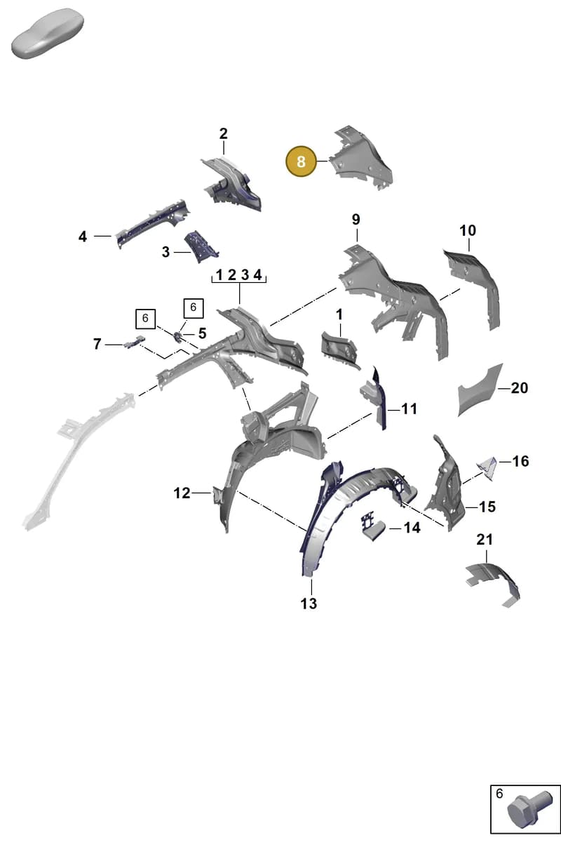 95881312311GRV — Porsche Cayenne Hybrid Coupe (2023-) diagram p60801520, position 8