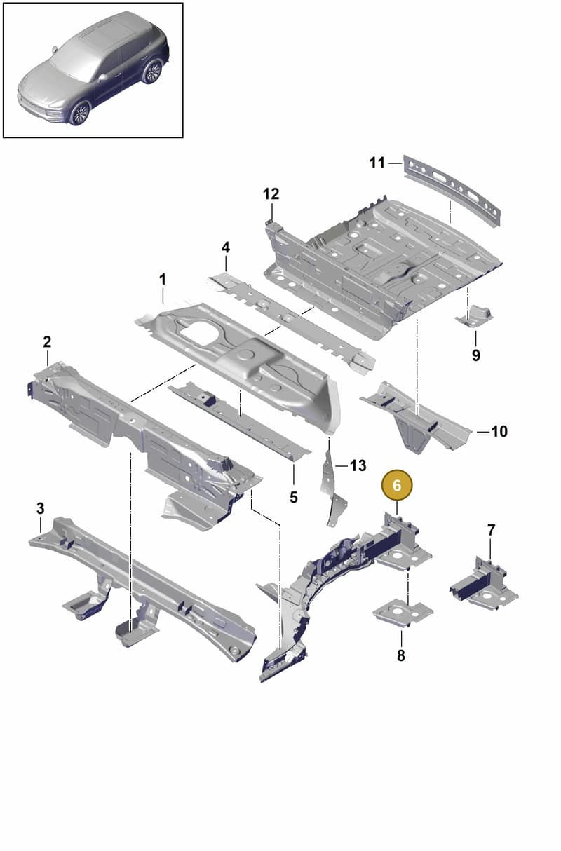 95881356900GRV — Porsche Cayenne (2017-2023) diagram p51801030, position 6