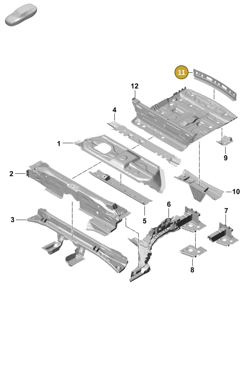 95881362500GRV — Porsche Cayenne Hybrid Coupe (2023-) diagram p60801250, position 11