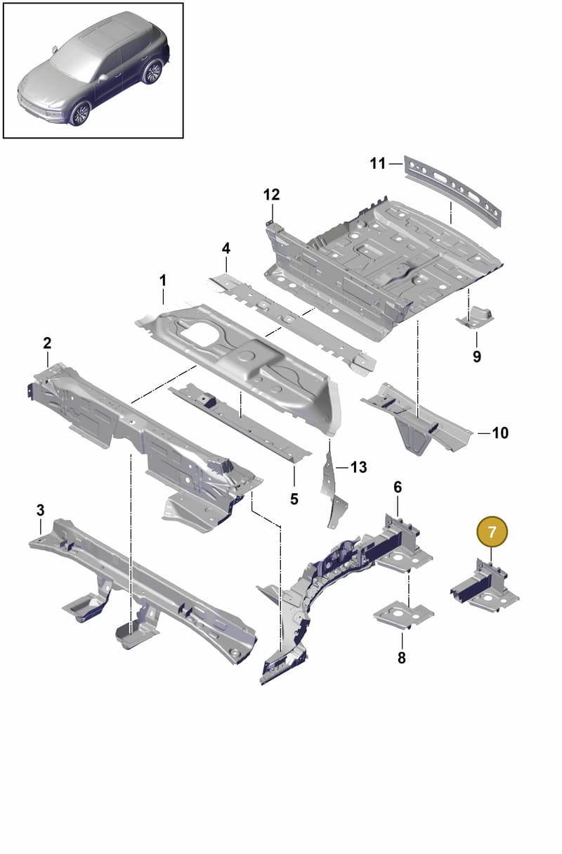 95881370400GRV — Porsche Cayenne (2017-2023) diagram p51801030, position 7