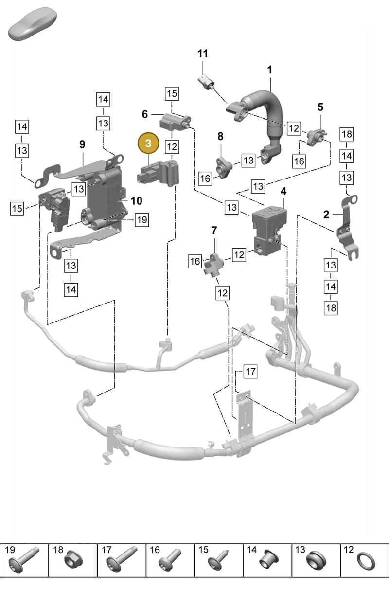 958816590 — Porsche Taycan Sport Turismo (2023-2025) diagram p64814350, position 3